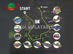 Hot sell Maniac 5K Obstacle Race, Thunderdash Inflatable 5K Mob Run Obstacle Sport Games