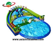Inflatable Water Slide With Pool